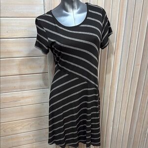 AB Studio Black and Gray Casual Sheath Mini Dress